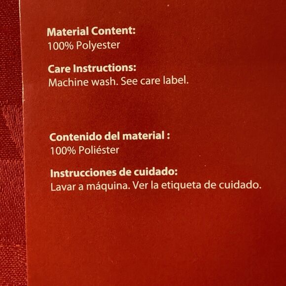 Holiday Time Red Fabric Tablecloth 60X84 inch Rectangle Holiday Polyester NEW - Picture 4 of 4